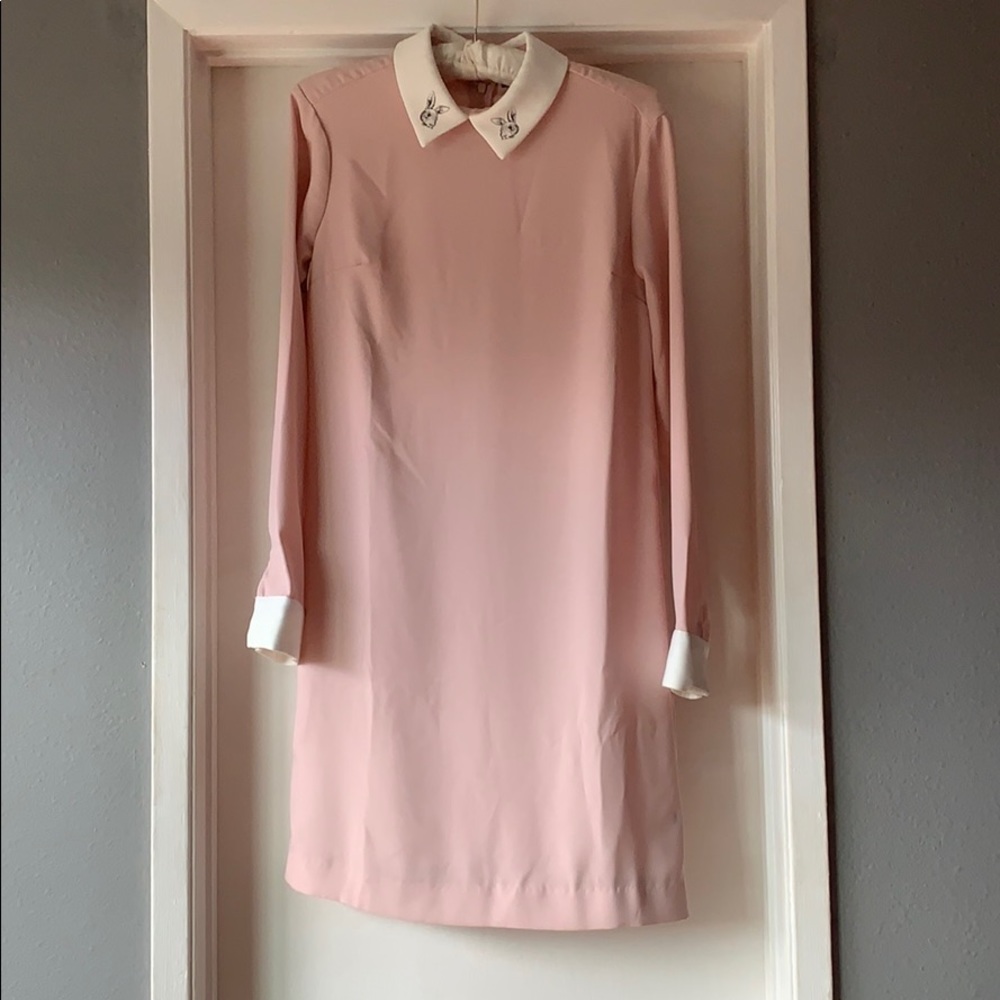 Victoria Beckham pink with bunny collar dress